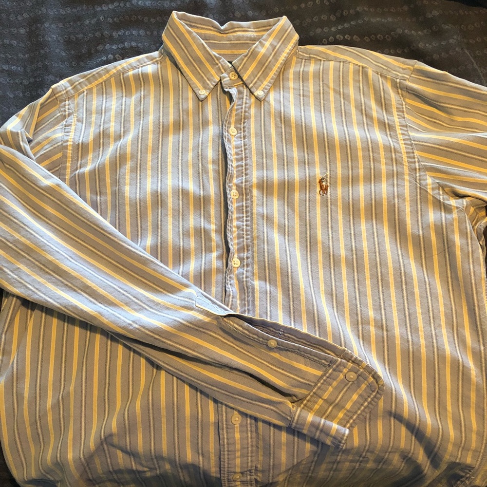 Yellow/blue striped Polo Ralph Lauren shirt